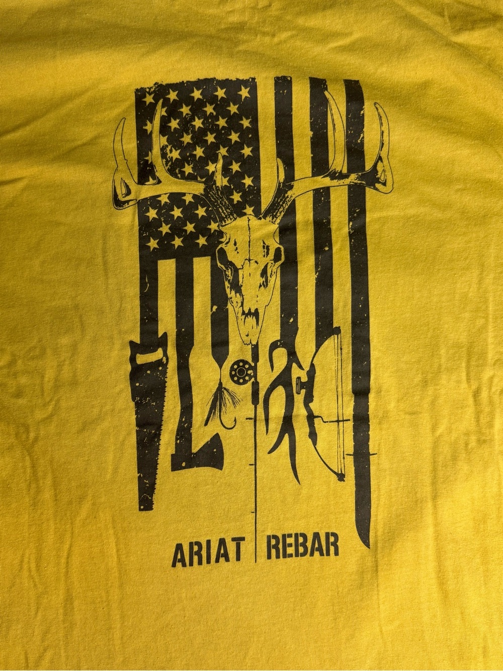 Ariat Rebar Long Sleeve Pocket T Shirt Mens XL Yellow Workwear Graphic Tee - Picture 6 of 6